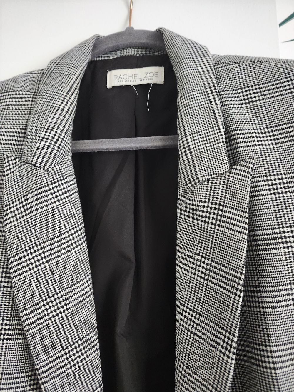 Rachel Zoe Black & White Glen Plaid Sport Coat